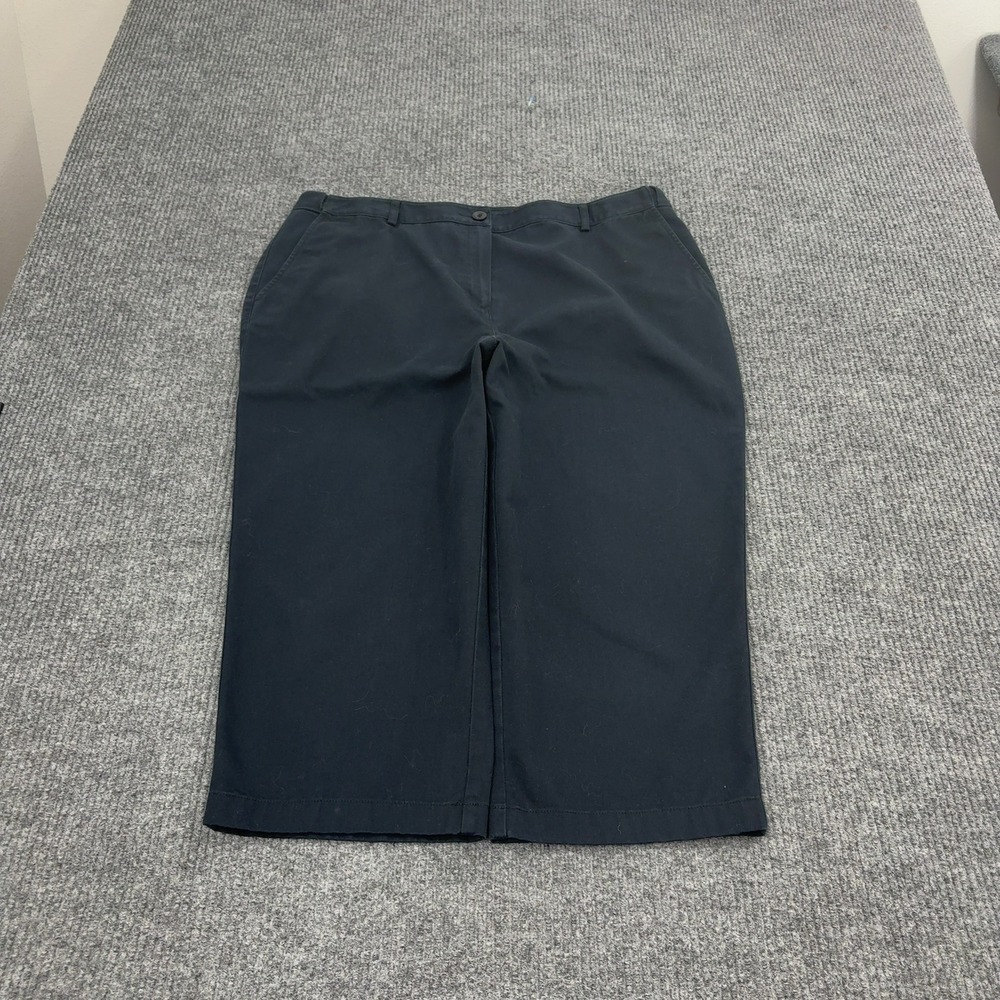 LLโ Bean Crop Pants Womens 18 Pet Navy Blue Cotton Classic Fit Casual Preppy